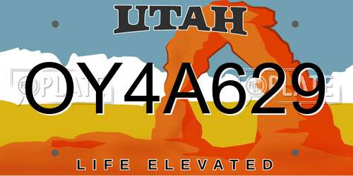 OY4A629 Utah License Plate