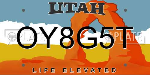 OY8G5T Utah License Plate