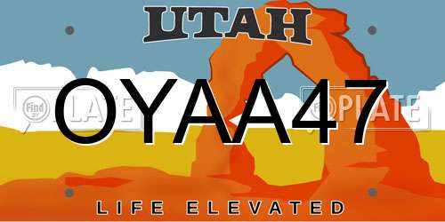 OYAA47 Utah License Plate