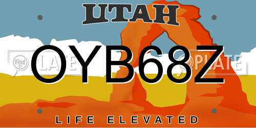 OYB68Z Utah License Plate