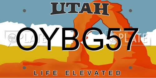 OYBG57 Utah License Plate