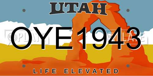 OYE1943 Utah License Plate