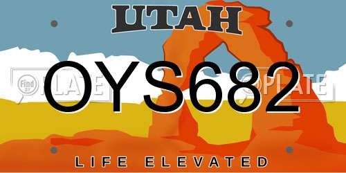 OYS682 Utah License Plate