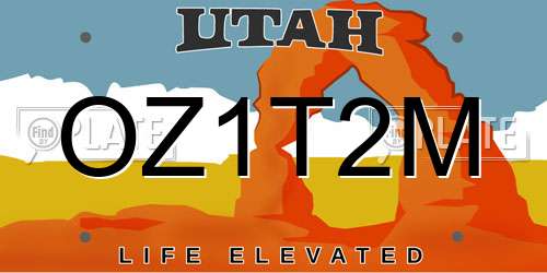 OZ1T2M Utah License Plate