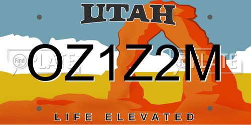 OZ1Z2M Utah License Plate