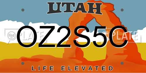OZ2S5C Utah License Plate