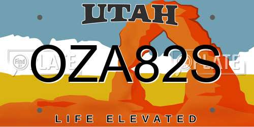 OZA82S Utah License Plate