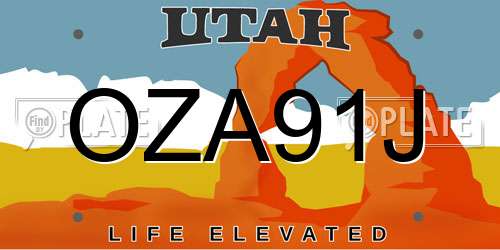 OZA91J Utah License Plate