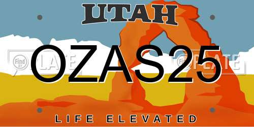OZAS25 Utah License Plate