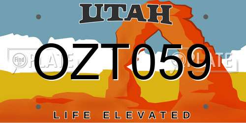 OZT059 Utah License Plate