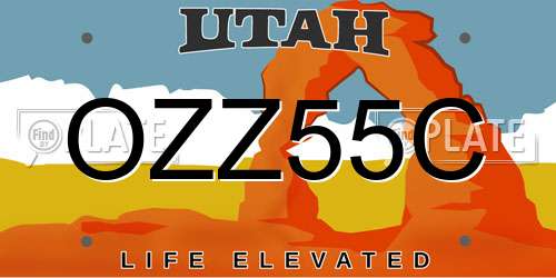 OZZ55C Utah License Plate