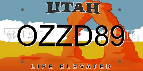 OZZD89 Utah License Plate