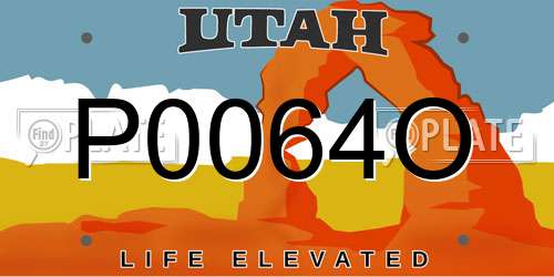 P0064O Utah License Plate