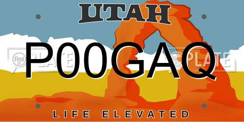 P00GAQ Utah License Plate