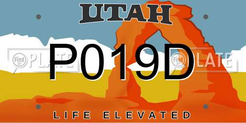 P019D Utah License Plate