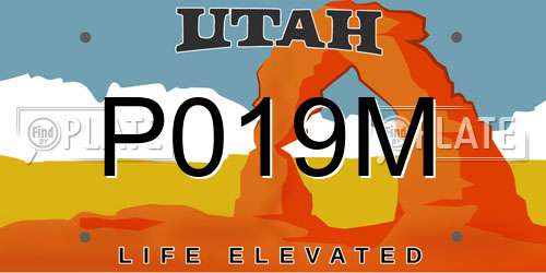 P019M Utah License Plate