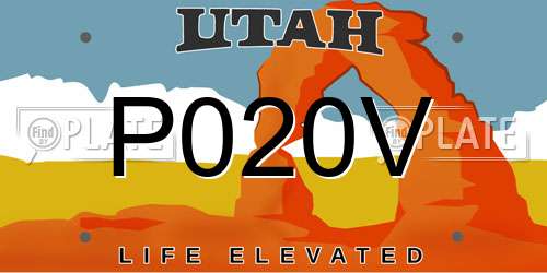 P020V Utah License Plate