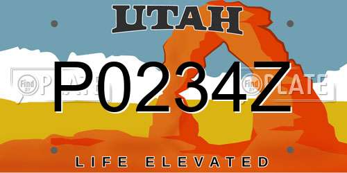 P0234Z Utah License Plate