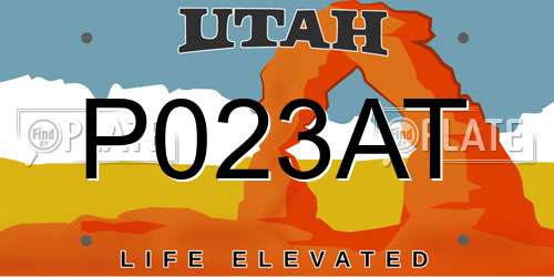 P023AT Utah License Plate
