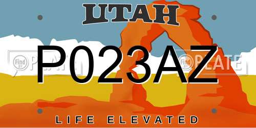 P023AZ Utah License Plate