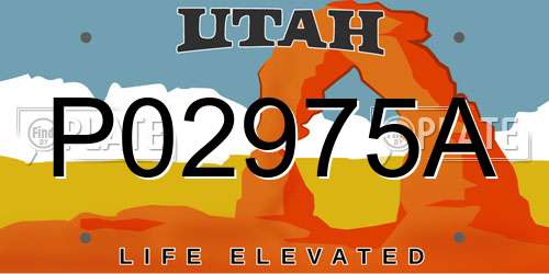 P02975A Utah License Plate