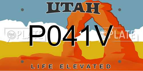 P041V Utah License Plate