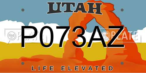 P073AZ Utah License Plate