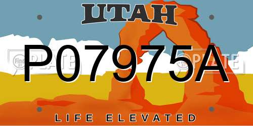 P07975A Utah License Plate