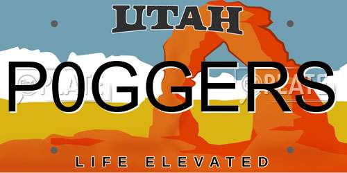 P0GGERS Utah License Plate