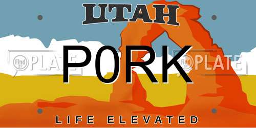 P0RK Utah License Plate