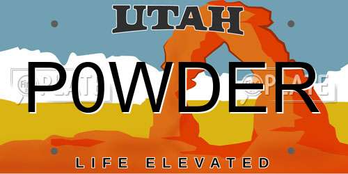 P0WDER Utah License Plate