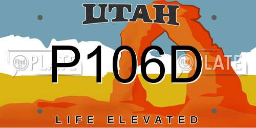 P106D Utah License Plate