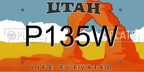 P135W Utah License Plate