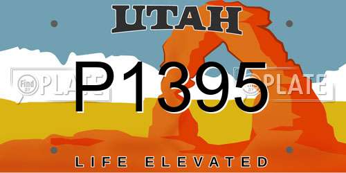 P1395 Utah License Plate