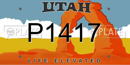 P1417 Utah License Plate