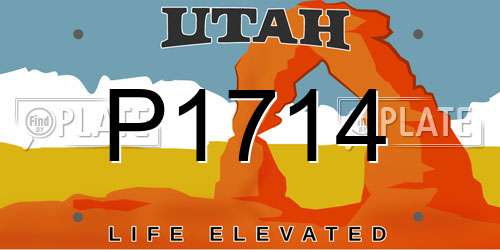 P1714 Utah License Plate