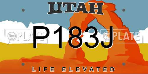 P183J Utah License Plate