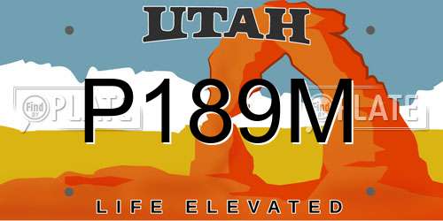 P189M Utah License Plate