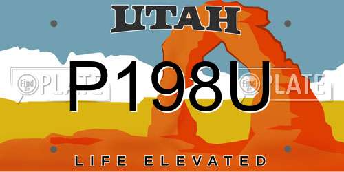 P198U Utah License Plate