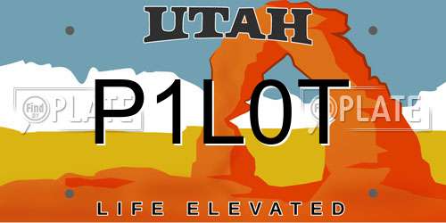 P1L0T Utah License Plate