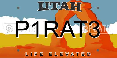 P1RAT3 Utah License Plate