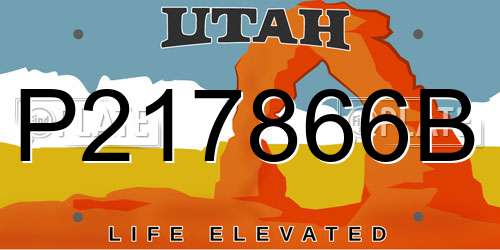 P217866B Utah License Plate