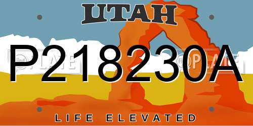 P218230A Utah License Plate
