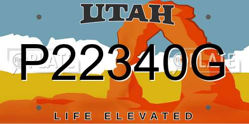P22340G Utah License Plate