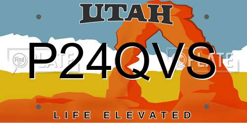 P24QVS Utah License Plate
