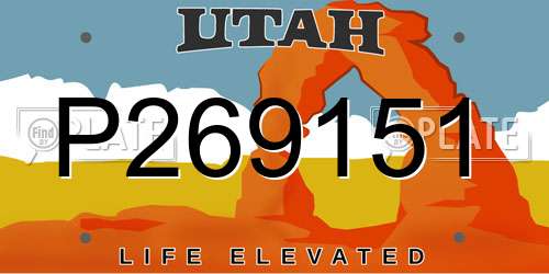 P269151 Utah License Plate