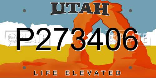 P273406 Utah License Plate
