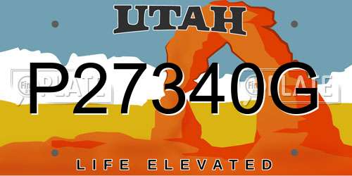 P27340G Utah License Plate