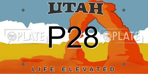 P28 Utah License Plate