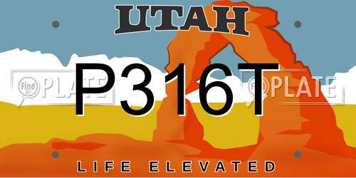 P316T Utah License Plate